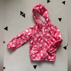 Carters|Baby girl,toddler Pink Heart Patterned Hooded zip Jacket:rain jacket•3T